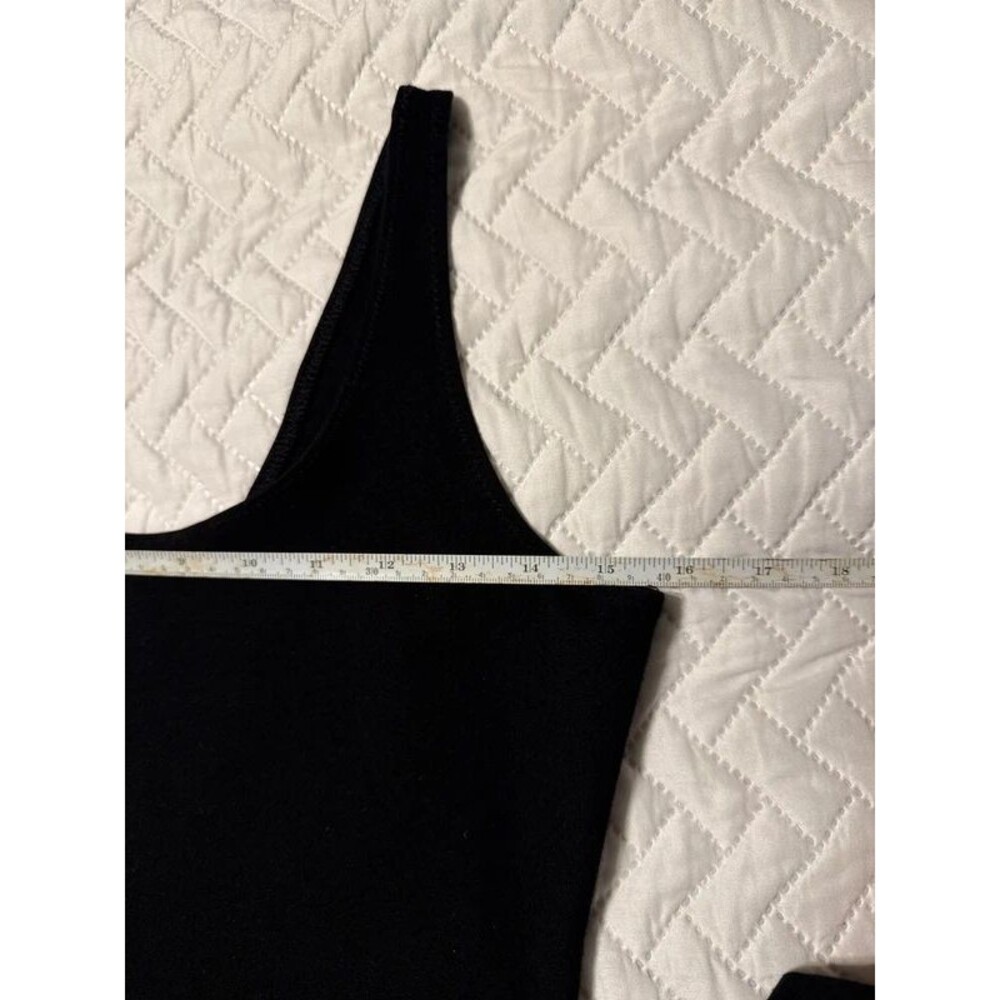 Black Bodysuit Tank Top Semi Stretch - Picture 4 of 6